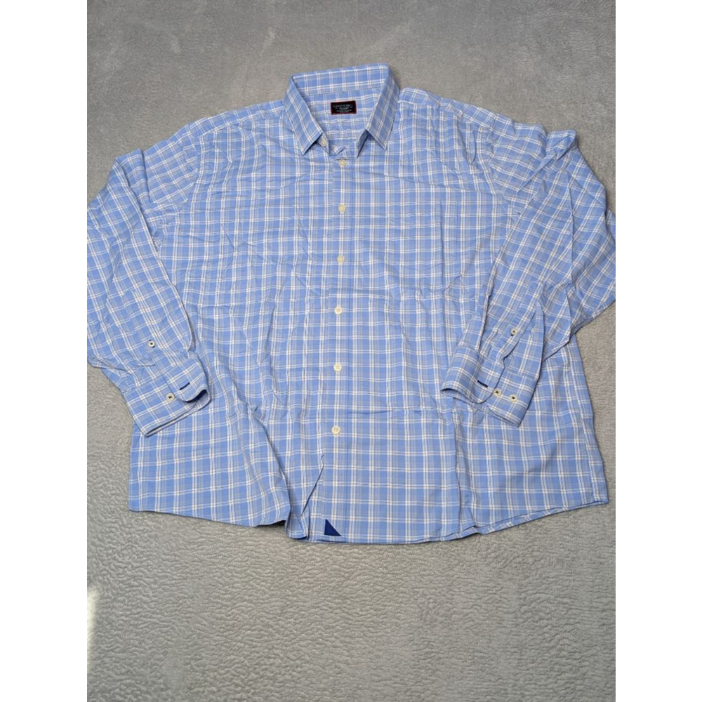 Men's UNTUCKit Casual Button Down Shirt XXL Blue White Plaid